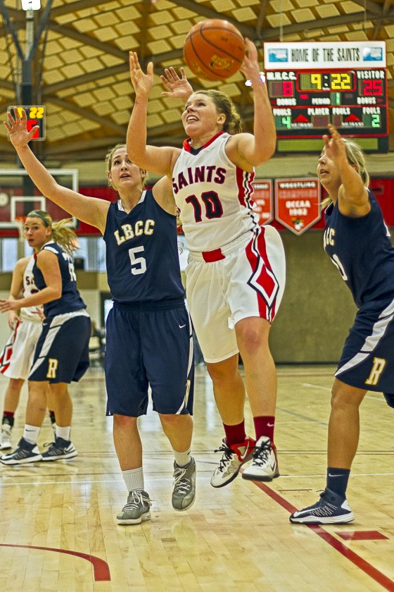 Saints forward Hannah Mocaby scored 8 points and grabbed 4 rebounds in the season finale.