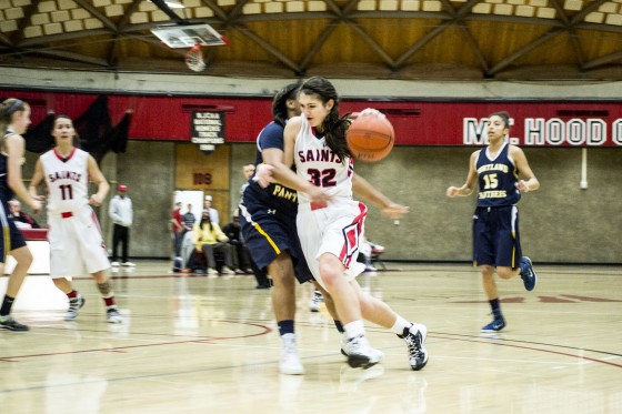 Lacey Weddle drives to a basket in 70-61 loss to Portland CC on Wednesday.