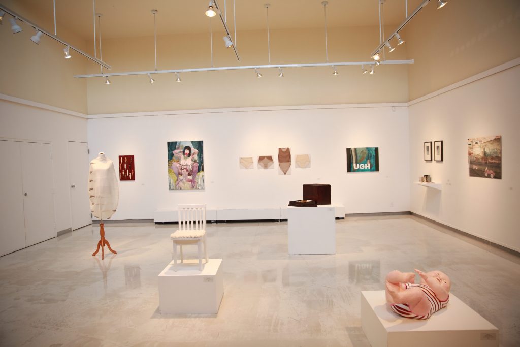 A general look into the Oregon College of Art and Craft's Student Exhibition in the Visual Arts Gallery at MHCC. Photo by Fadi Shahin.