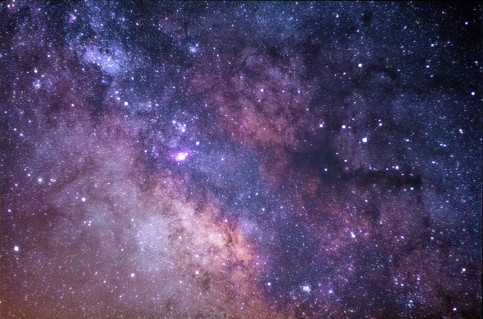 Image of a time-lapsed, star-filled sky.