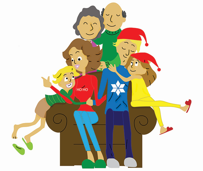 Image created to show family spending time together for the holiday season.