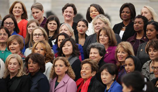 House Democratic women pose for a portrait in front of the U.S. Capitol January 4, 2019 in Washington, DC.