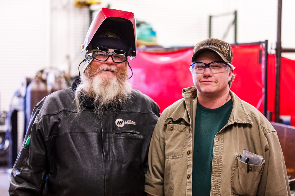 Welding instructors Rick Walters and Val Gilbert.