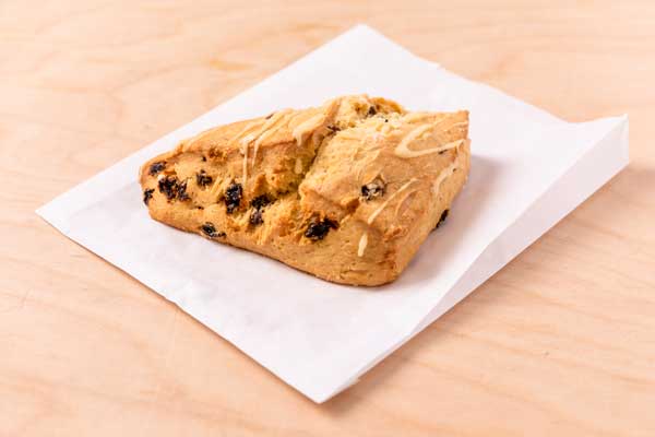 Photograph of the $3.00 berry scone from Black Rock on campus.