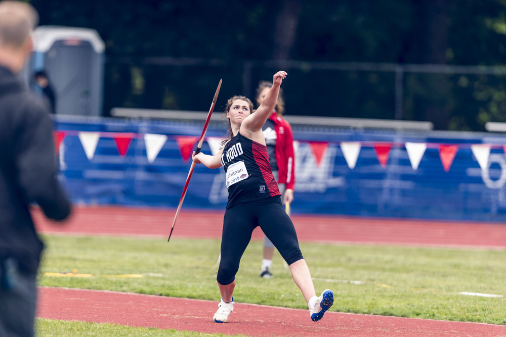 Grace Buchanan prepares to throw javelin